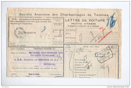 Lettre De Voiture Cachet De Gare Hexagonal TAMINES - MOIGNELEE 1931 - Entete Charbonnages De TAMINES  --  B2/216 - Otros & Sin Clasificación