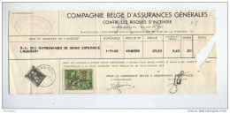 Reçu TP Col Ouvert TAMINES 1940 + Fiscal - Cachet Assurances Steinier à TAMINES - Compagnie D'Assurances AG  --  B2/089 - 1936-1957 Open Collar