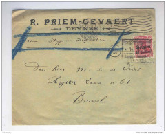 Lettre TP Germania  DEYNZE 1915 Vers Bruxelles - Censure Etappen GENT  --  B6/156 - OC26/37 Territoire Des Etapes