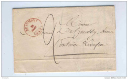 Lettre Précurseur BEAUMONT 1845 Vers FONTAINE L'EVEQUE - Port Encre 2 Décimes  --  B6/042 - 1830-1849 (Belgique Indépendante)