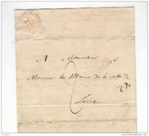 Lettre Précurseur Griffe 93 MALINES 1813 Vers LIERRE -  Port Encre 2 Et 2 1/2 ( Messager ?)  --  B6/035 - 1794-1814 (French Period)