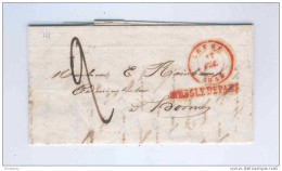 Lettre Précurseur LEUZE 1849 Vers HORNU ST GHISLAIN - Port Encre 2 Décimes - Signé Hérode L'Hoir  --  B6/048 - 1830-1849 (Belgique Indépendante)
