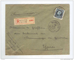 Lettre RECOMMAN DEE TP Montenez WARNETON WAASTEN 1927 Vers YPRES  --  B5/785 - 1921-1925 Montenez Pequeño