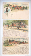 EXPOSITION BRUXELLES 1897 - 3 X  Carte-Vue Litho KERMESSE Circulées ( 1 X MONT ST GUIBERT)  --  OO/725 - Autres & Non Classés