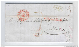 Lettre Précurseur CHARLEROY 1845 Vers RHEIMS - APRES LE DEPART -  Marque Verte B 2 R De L'Ambulant Du MIDI --  B5/671 - 1830-1849 (Belgique Indépendante)