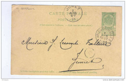 Entier Postal AMBULANT ARLON - BRUXELLES 2  1901 Origine GEMBLOUX  - Expéditeur Cassart - De Fernelmont  --  B5/528 - Ambulants