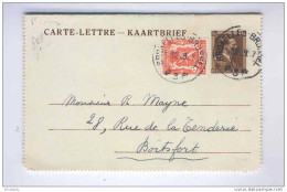 Carte-Lettre Léopold Col Ouvert + TP Sceau Etat 5 C BRUXELLES Vers BOITSFORT  --  14/796 - Postbladen