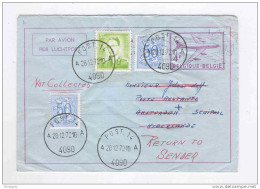Aérogramme 4 F + TP Baudouin Lunettes  Postes Militaires POST 14 4090 En 1972 Vers NL Et RETOUR  - TARIF 8 F  --  14/788 - Briefe U. Dokumente