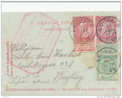 Carte-Lettre 10 C Fine Barbe + TP LOUVAIN 1901 , Dont 5 C Armoiries Couvrant 1 DECOUPURE D' Entier Postal   -- B9/046 - Postbladen