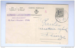 Entier Postal Lion Héraldique LEVAL TRAHEGNIES 1956 -  Cachet Privé Ameublement Alphonse Lavend'homme  -- B4/541 - Cartes Postales 1951-..
