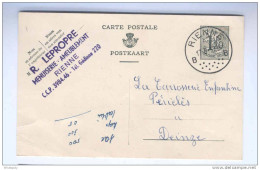 Entier Postal Lion Héraldique RIENNE 1953 -  Cachet Privé Menuiserie Ameublement R. Lepropre -- B4/544 - Cartes Postales 1951-..