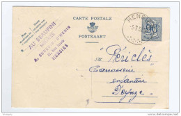 Entier Postal Lion Héraldique HENSIES 1952 - Cachet Privé Meubles Surquin - D ' Henin " Au Beaufini " -- B4/534 - Cartes Postales 1951-..