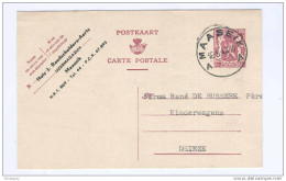 REPIQUAGE Ijzermagazijn Raedshelders - Aerts Sur Entier Sceau De L' Etat MAASEIK 1947 Vers DEINZE -- B8/515 - Postkarten 1934-1951