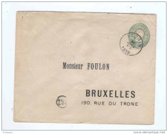 REPIQUAGE Maurice Foulon Sur Entier Enveloppe 10 C Léopold II - VEDRIN 1889 -- B8/484 - Briefe