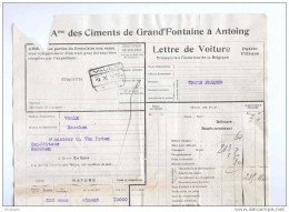 Lettre De Voiture Cachet De Gare VAULX 1920 Vers ESSCHEN - Ciments De Grand Fontaine à ANTOING  --  B8/427 - Autres & Non Classés