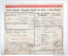 Lettre De Voiture Cachet De Gare THY LE CHATEAU 1928 Vers ESSCHEN - Compagnie Générale Des Aciers  --  B8/425 - Altri & Non Classificati