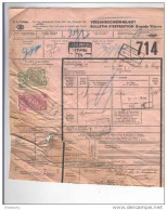 Lettre De Voiture 2 Timbres CF Gare De WARNETON 1946 Via COMINES , BXL , MERELBEKE Vers PIPAIX  --  B8/399 - Andere & Zonder Classificatie