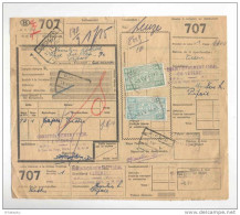 Lettre De Voiture 2 Timbres CF Gare De HUY SUD 1946 Vers PIPAIX Via LEUZE --  B8/401 - Autres & Non Classés