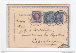 Carte-Lettre 3 Emissions - Casqué + Albert15 + Houyoux BRUXELLES 1924 Vers COPENHAGEN Danemark  -- B7/936 - Cartes-lettres