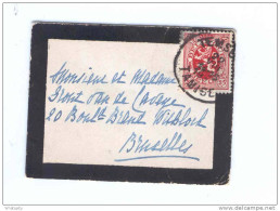 Enveloppe Et Carte De Visite Deuil TP Lion Héraldique TEMSE TAMISE 193.  -- B7/710 - 1929-1937 Heraldieke Leeuw