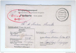 Carte De Prisonnier Vers SPA  Juin1942 - Censure Du Camp Oflag II A  - Famille Monville --  B7/698 - Oorlog 40-45 (Brieven En Documenten)