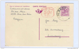 Entier Postal Lion Héraldique 3F 50 + 50 C HALANZY 1974 Vers Luxembourg - TARIF BELGE - Exp. Cordonnier  --  B7/683 - Cartes Postales 1951-..