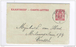 Carte-Lettre Sceau Etat 1 F ZELZATE 1943 Vers BRUSSEL  --  B7/686 - Letter-Cards