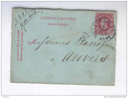 Carte-Lettre Type TP 30 Simple Cercle WELKENRAEDT 1883 Vers Anvers - Origine HENRI CHAPELLE  -- B7/261 - Cartes-lettres