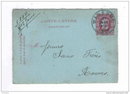 Carte-Lettre Type TP 30 Simple Cercle WAREMME 1884 Vers Anvers  -- B7/260 - Letter-Cards