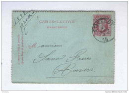 Carte-Lettre Type TP 30 Simple Cercle STAVELOT 1883 Vers Anvers  -- B7/258 - Letter-Cards