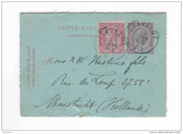 Carte-Lettre Type TP 46 + TP 46 Simple Cercle STAVELOT 1888 Vers MAESTRICHT NL - TARIF PREFERENTIEL 20 C  --  B7/272 - Postbladen