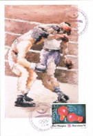 50293. Tarjeta Maxima BARCELONA 1989. Olimpiada Juegos, Pre Olimpica, Tema BOXEO - Tarjetas Máxima