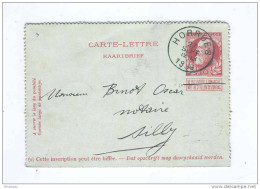 Carte-Lettre Grosse Barbe Simple Cercle HORRUES 1909 Vers SILLY   --  B7/277 - Kartenbriefe