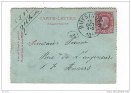 Carte-Lettre Type TP 30 Simple Cercle BUYSINGEN 1883 Vers Anvers  -- B7/250 - Kartenbriefe