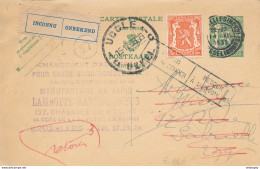 XX 903- Entier Postal Petit Sceau + TP Dito  BRUXELLES Nord 1938 Vers UCCLE - INCONNU , RETOUR Bruxelles 3 ( SCHAERBEEK) - Postkarten 1934-1951