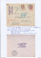 YY129 -- Enveloppe RECOMMANDEE Grosse Barbe U10 à 10 C + TP 35 C BXL 1908 Vers NL - TARIF PREFERENTIEL 45 C - Briefe