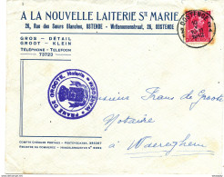 XX738 -  Lettre TP Col Ouvert OOSTENDE 1942 - Entete Nouvelle Laiterie Ste Marie Vers Notaire De Groote à WAEREGHEM - 1936-1957 Collo Aperto