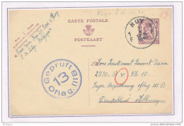 Entier Postal Petit Sceau HUY 1940 Vers Un Officier Belge Prisonnier En Allemagne - Censure Oflag III B  --  XX581 - Oorlog 40-45 (Brieven En Documenten)