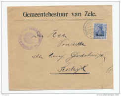 Lettre TP Etapes P.U.W. 33 En 1917 Vers KORTRIJK - Entete Gemeentebestuur ZELE Via Zivilverwaltung GENT -- WW774 - OC26/37 Territoire Des Etapes