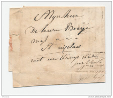 Lettre Transportée Hors Poste 1836 - TEMSCHE à ST NICOLAES - Signé Alex Wattens  --  WW845 - 1830-1849 (Belgique Indépendante)