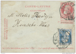 Carte-Lettre Grosse Barbe Par EXPRES - Cachet Télégraphique TAMISE 1910 Vers KEMSEKE -Signé De Cock à TEMSCHE ---  XX252 - Kartenbriefe