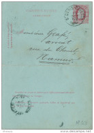 Carte-Lettre Type TP 30 - ST DENIS BOVESSE 1884 Vers NAMUR - Origine Manuscrite MEUX - Signé Pr Libert  ---  XX237 - Cartas-Letras