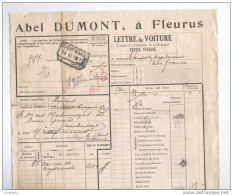 Lettre De Voiture Cachet De Gare FLEURUS 1931 Vers AISEAU - Entete Abel Dumont  --  B8/416 - Otros & Sin Clasificación