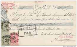 BELGIQUE - Document Financier Via Poste Belge 1902 - Houblons Doucy à BEERINGEN Limburg  -- VV416 - Birre