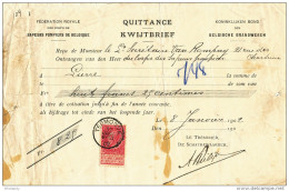 Document Financier Via Poste - TP Fine Barbe 10 C TERMONDE 1902 - Fédération Des SAPEURS POMPIERS De Belgique --  VV370 - Sapeurs-Pompiers