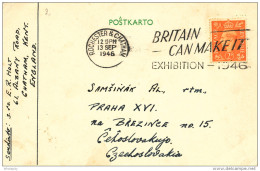 ESPERANTO - GREAT BRITAIN - Carte Illustrée Etoile Verte ROCHESTER 1946 Vers PRAHA  -- C1/787 - Esperánto