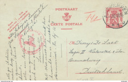 338/27 - Entier Postal Sceau Etat 1 F ANTWERPEN 1940 Vers Prisonnier En Allemagne - Censure Allemande - Postkarten 1934-1951