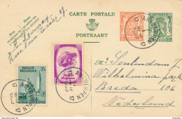 337/27 - Entier Postal Sceau Etat + TP Expo Liège 39 Et Prince Albert ANTWERPEN 1939 Vers BREDA NL - Postkarten 1934-1951