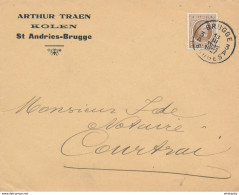 302bis/27 - Lettre TP Houyoux BRUGES 1927 - Entete Kolen Arthur Traen à SINT ANDRIES - Other & Unclassified