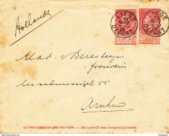 290/27 -  Entier Postal Enveloppe Fine Barbe + TP Dito LIEGE Départ 1901 Vers ARNHEM  - TARIF PREFERENTIEL NL 20 C. - Briefe